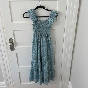 Blue and green floral dress